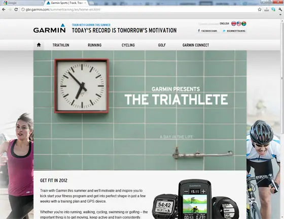 The Garmin Summer Training Website