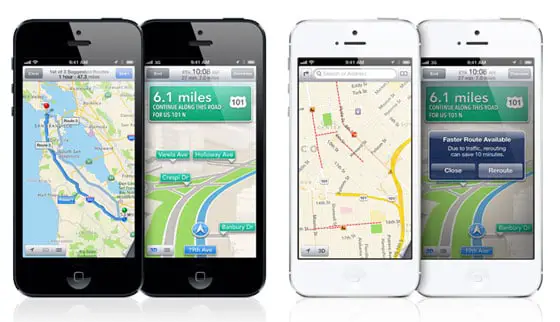 Apple Maps on the new iPhone 5 and iOS6 Operating System