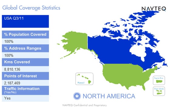 Coverage Areas of the new Navteq Navigation DVD