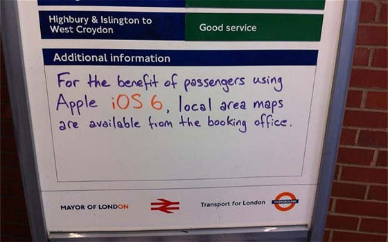 London Underground Apple Maps Sign