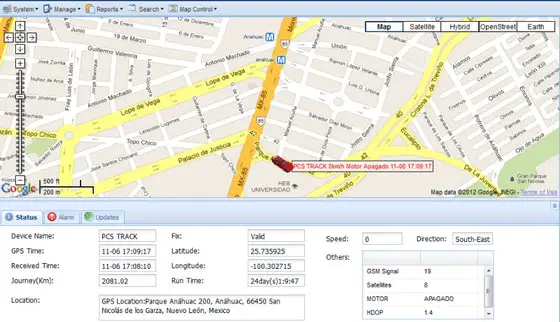 GPS Tracker Status